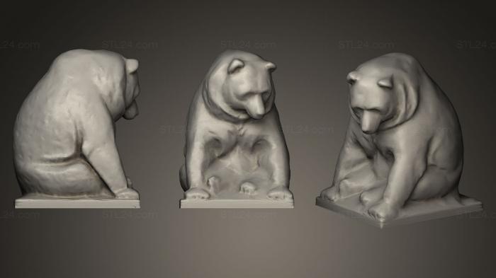 Статуэтки животных (Статуя медведя, STKJ_0169) 3D модель для ЧПУ станка